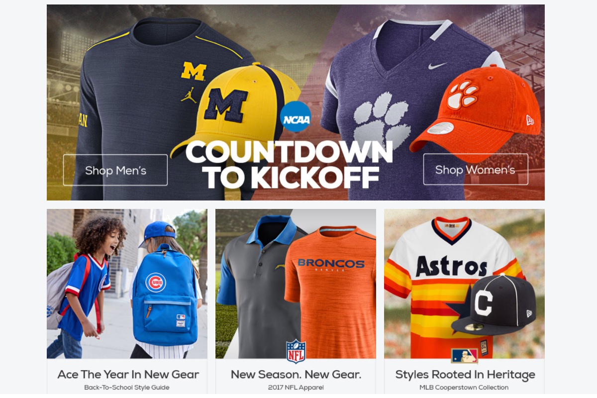 Le site de merchandising sportif Fanatics... Sport, Articles sportifs